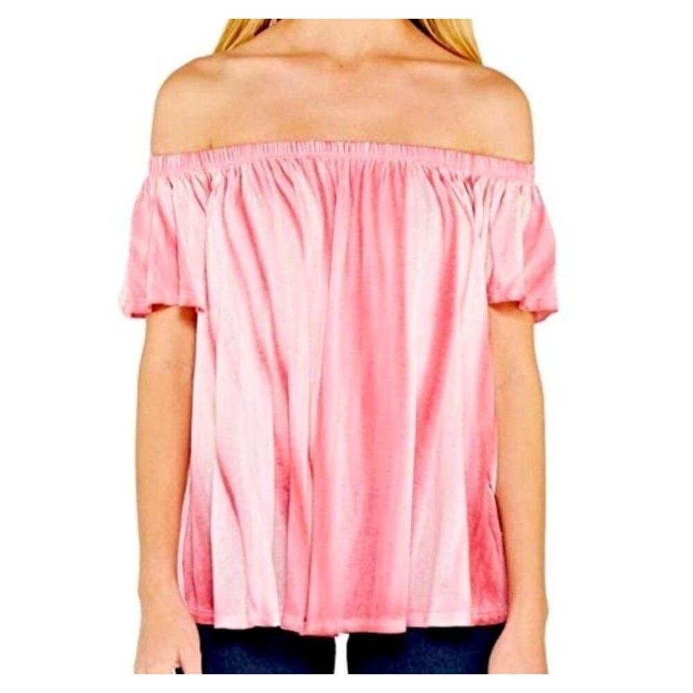 Free People Movement Off-the-Shoulder Top Tie Dye Short Sleeve Size Small New